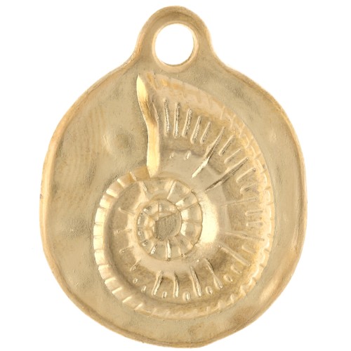 19 mm Spiral Shell Pendant - Gold-plated x1