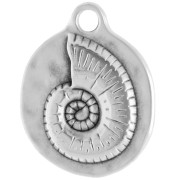 Antique Silver Plated - 19 mm spiral shell pendant - Aged sterling silver veneer x1 19 mm spiral shell pendant - Aged sterling silver veneer x1