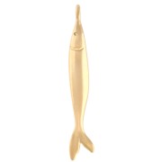 Fish pendant 40x6.5 mm - Gilded with fine gold x1