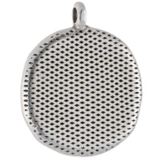 Round irregular 20mm starfish pendant Silver plated fine antiqued Blue pearl