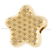 Starfish pearl 9 mm with epoxy resin - Gilded with fine gold - Turquoise x1