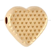 9x10 mm heart-shaped bead with epoxy resin - Fine gold plated - Light red x1