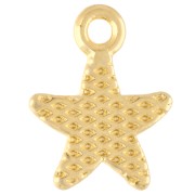 11.5x9 mm starfish charm with epoxy resin - Fine gold plated - Turquoise
