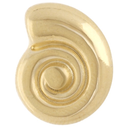 Double cord pusher 2 mm - shell - 13x15 mm - Gold-plated x1