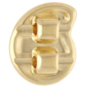 Double cord pusher 2 mm - shell - 13x15 mm - Gold-plated x1
