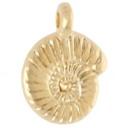 9 mm Spiral Shell Charm - Gold-plated x1
