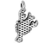 Lobster charm 15x8.5 mm - Antique fine silver plating x1
