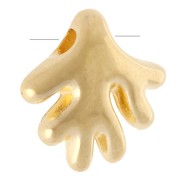 Coral bead 9 mm - Gilded with fine gold x1