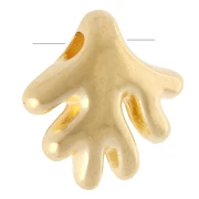 Coral bead 9 mm - Gilded with fine gold x1