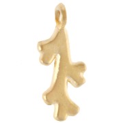 Coral charm 16x7 mm - Gilded with fine gold x1