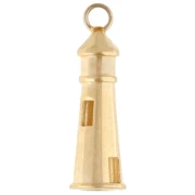Lighthouse pendant 25x8 mm - Gilded with fine gold x1