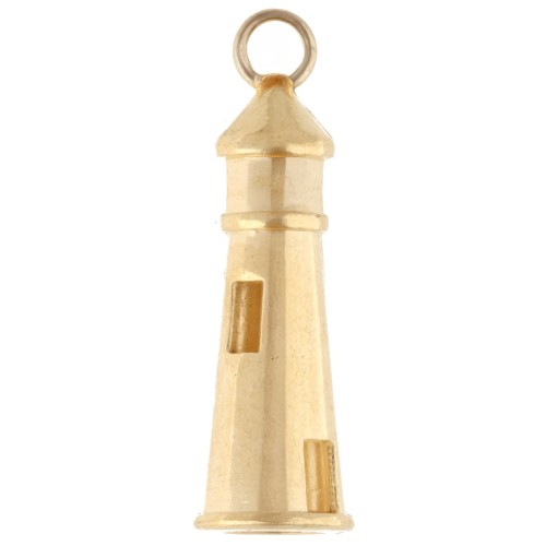 Lighthouse pendant 25x8 mm - Gilded with fine gold x1