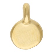 6 mm Irregular Round Hammered Charm - Fine gold plated x5
