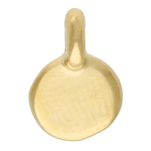 6 mm Irregular Round Hammered Charm - Fine gold plated x5
