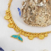6 mm Irregular Round Hammered Charm - Fine gold plated x5