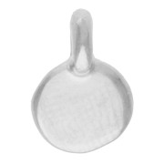 6 mm Irregular Round Hammered Charm - Antique fine silver plated x5
