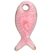 Mini fish charm 10x5 mm with epoxy - 304 Stainless Steel - Pink x1