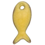 Mini fish charm 10x5 mm with epoxy - 304 Stainless Steel - Yellow x1