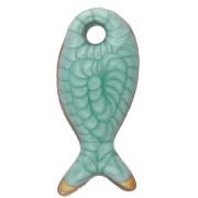 Mini fish charm 10x5 mm with epoxy - 304 Stainless Steel - Green x1