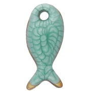 Mini fish charm 10x5 mm with epoxy - 304 Stainless Steel - Green x1