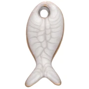Mini fish charm 10x5 mm with epoxy - 304 Stainless Steel - White x1