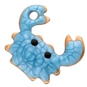 Mini Crab Charm 11.5x11 mm with Epoxy - 304 Gold Stainless Steel - Blue x1
