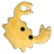 Mini Crab Charm 11.5x11 mm with Epoxy - 304 Gold Stainless Steel - Yellow x1