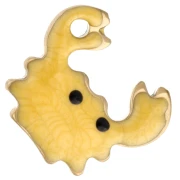 Mini Crab Charm 11.5x11 mm with Epoxy - 304 Gold Stainless Steel - Yellow x1