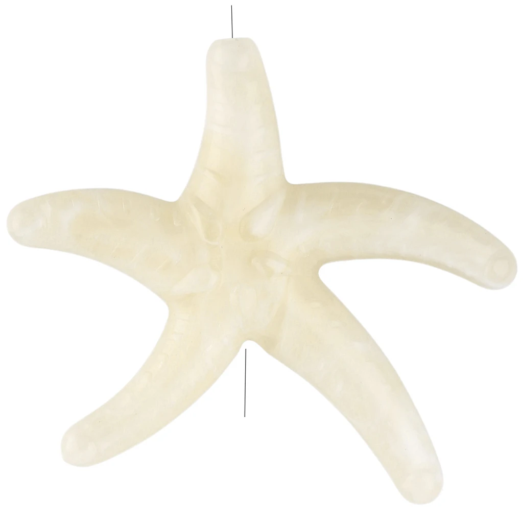 Acrylic starfish pearl 37x43 mm - Ecru - White marbled x1 - Perles