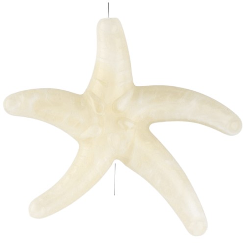 Acrylic starfish pearl 37x43 mm - Ecru - White marbled x1