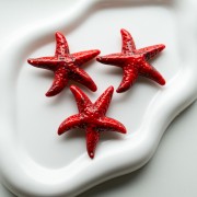 Starfish pendant 49x45 mm in acrylic - Red - Black marbled x1