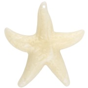 Starfish pendant 49x45 mm in acrylic - Ecru - White marbled x1