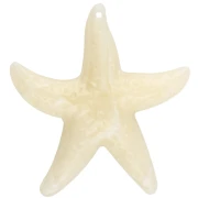Starfish pendant 49x45 mm in acrylic - Ecru - White marbled x1