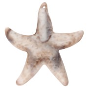 Acrylic starfish pendant 49x45 mm - Beige - Marbled brown x1