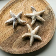 Acrylic starfish pendant 49x45 mm - Beige - Marbled brown x1