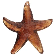 Acrylic starfish pendant 49x45 mm - Marbled brown x1