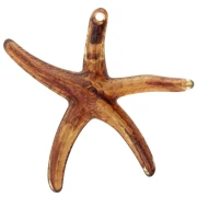 87x89 mm Acrylic Starfish Pendant - Brown x1
