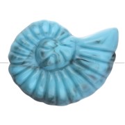 20x16 mm acrylic snail shell bead - Turquoise marbled x1
