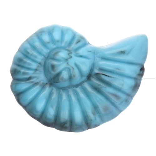 20x16 mm acrylic snail shell bead - Turquoise marbled x1