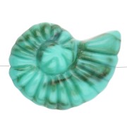 20x16 mm acrylic snail shell bead - Turquoise green marbled x1