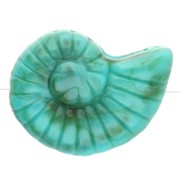 40x30 mm acrylic snail shell bead - Turquoise green marbled x1