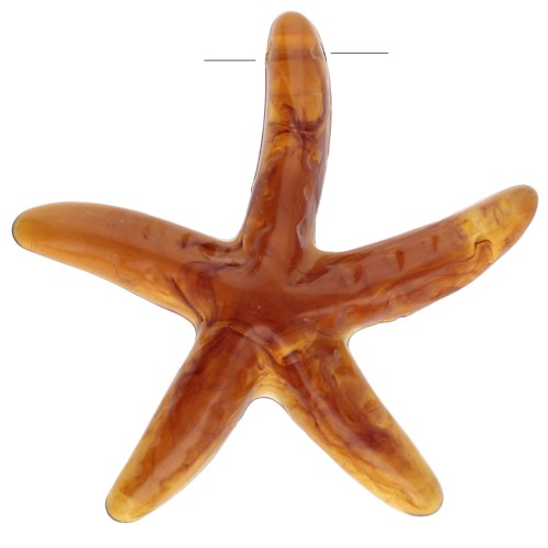Starfish pendant 37x38 mm in resin - Caramel x1