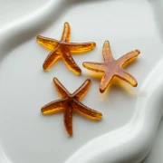 Starfish pendant 37x38 mm in resin - Caramel x1