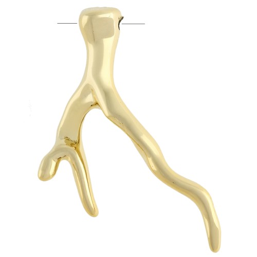CCB Metallic Acrylic Coral Pendant 48x33 mm - Gold x1