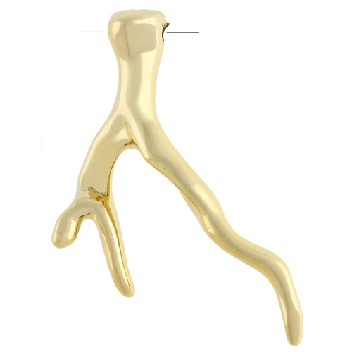 CCB Metallic Acrylic Coral Pendant 48x33 mm - Gold x1