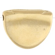 11x14 mm half-circle bead with eye pattern and epoxy resin - Fine gold plated - White x1