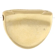 11x14 mm half-circle bead with eye pattern and epoxy resin - Fine gold plated - White x1
