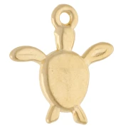 Turtle Charm 18.5x17 mm - Fine gold plated - Glittery Green x1