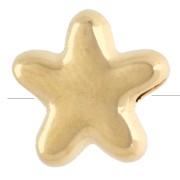 10 mm starfish bead with epoxy resin - Fine gold plated - Glittery blue-grey