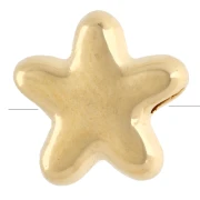 10 mm starfish bead eye pattern with epoxy resin - Fine gold plated - White